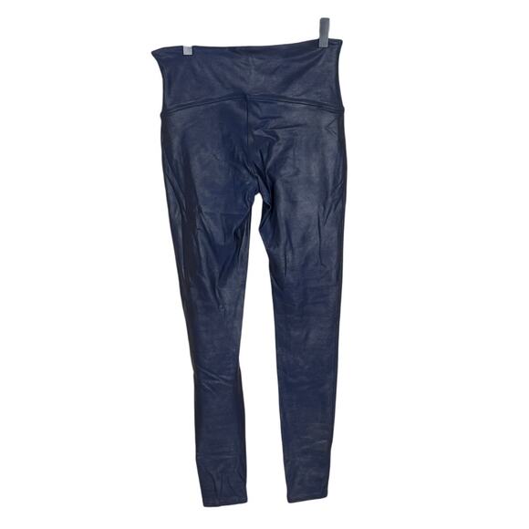 SPANX Faux Leather Legging Midnight Navy Blue Size Large Pull On Leggings - Picture 4 of 7